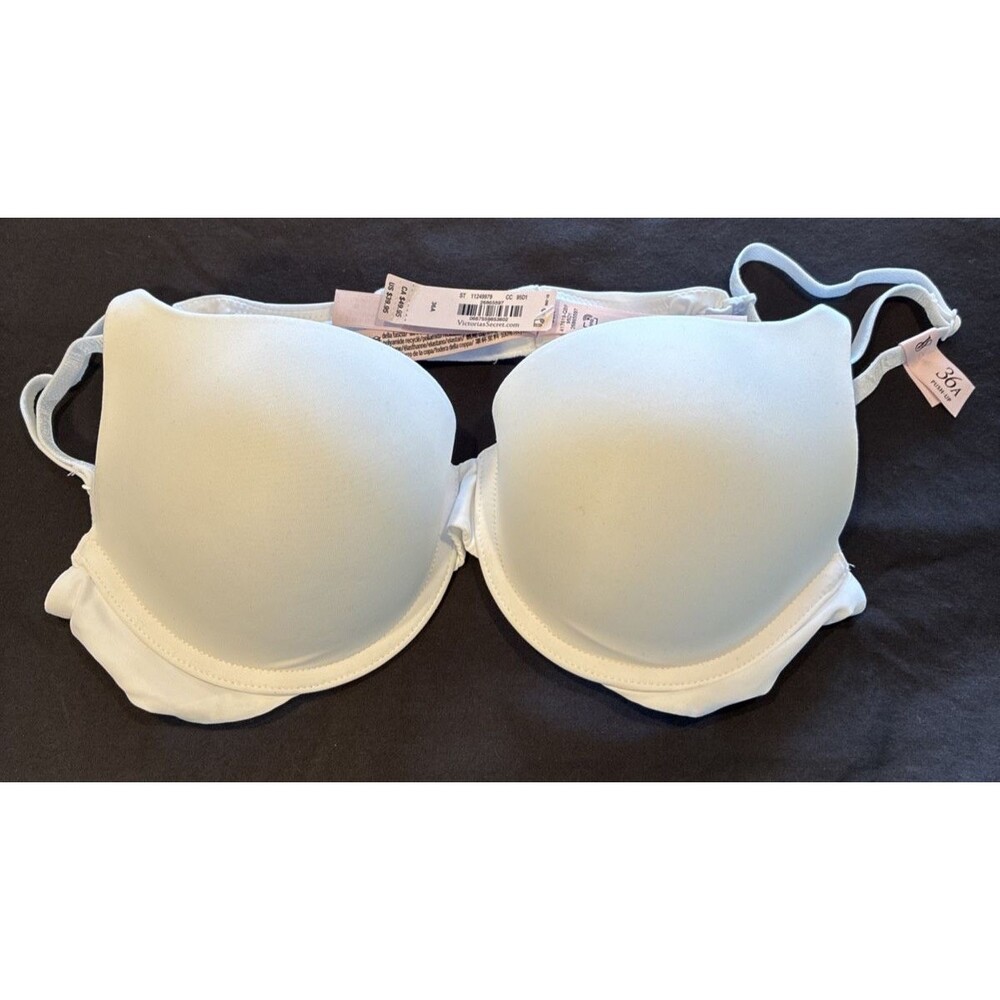 Victoria Secret Bra 36A Perfect Shape Smooth Push-Up Bra "VS White" NWT